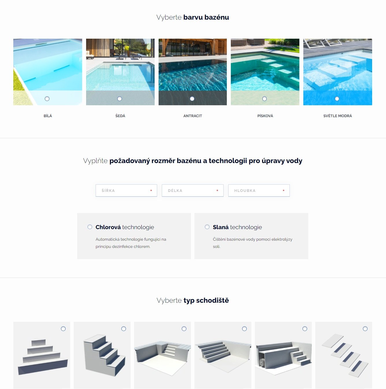 Konfigurátor bazénů Konfigurátor bazénů